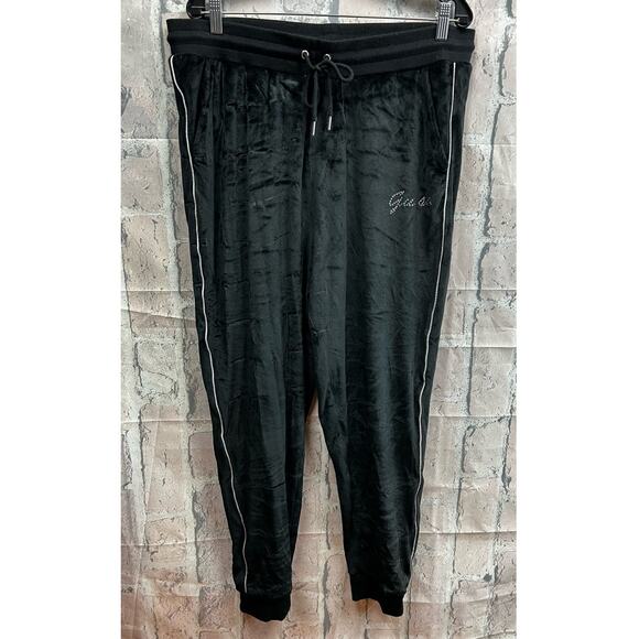 Guess Deck Velour Woman Jogger Black Size XL NWT $49 - Picture 3 of 11